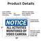 Signmission All Activities Monitored By Video Camera OSHA Notice Sign, Plastic, 10in W x 7in L, 2PK OS-2PACK-NS-P-710-L-15210 - alternate 7